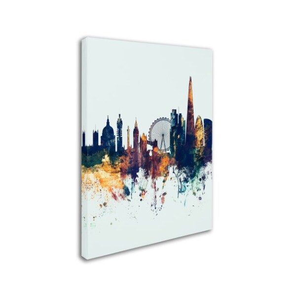 Michael Tompsett 'London Skyline Tall Blue' Canvas Art,18x24
